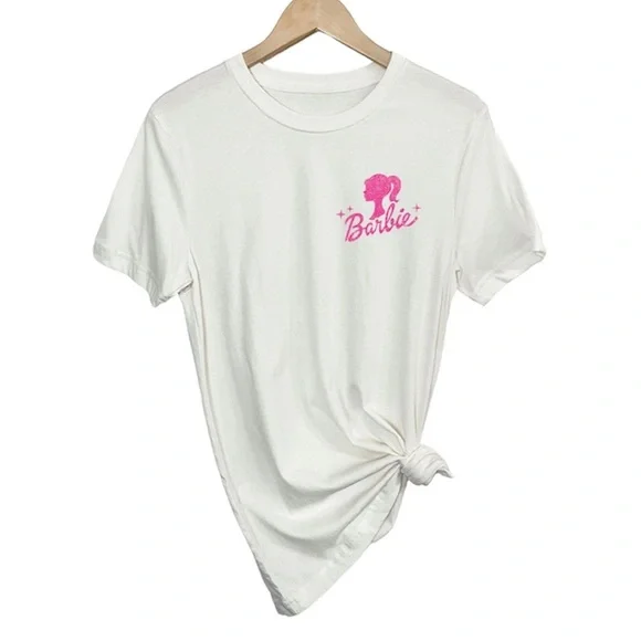BARBIE Let’s Go Party Graphic Tee with Front and Back Graphic Design - Picture 2 of 3